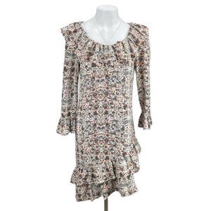 DIANE VON FURSTENBERG 100% Silk Flounce Dress Sz 4